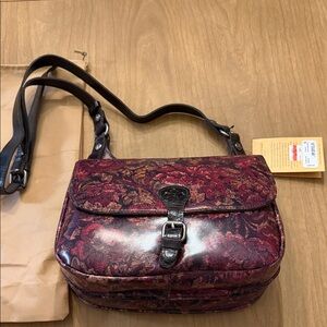 Patricia Nash Burgundy and Brown Crossbody Bag